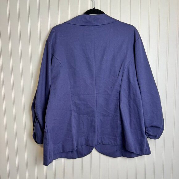 Torrid Purple/Blue NWT One Button Blazer Ruched Sleeve Q16 - Picture 4 of 6
